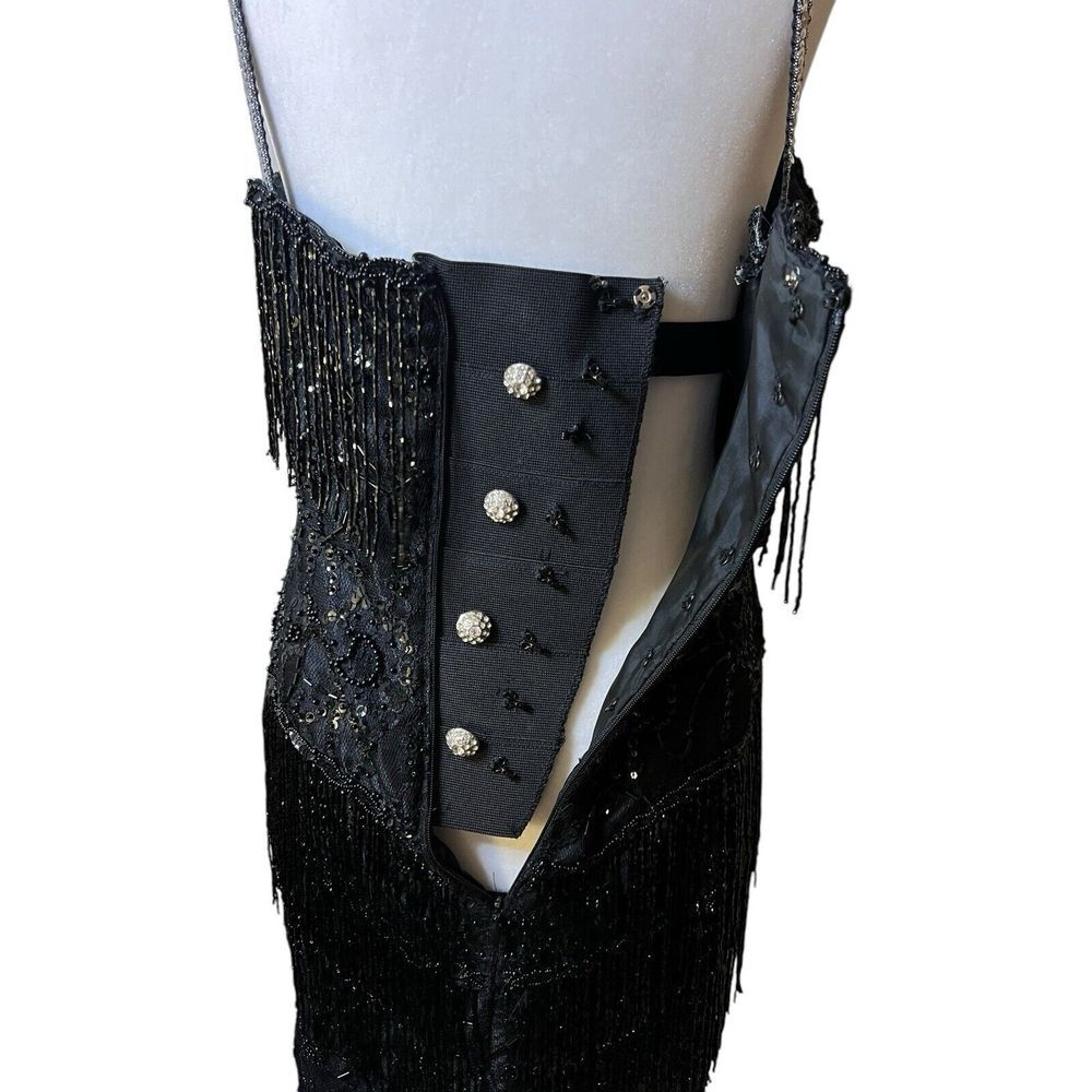 Vintage- LILLIE RUBIN After Five Size 10 Beaded Black Evening Party Dance Dress‎ - Picture 11 of 16